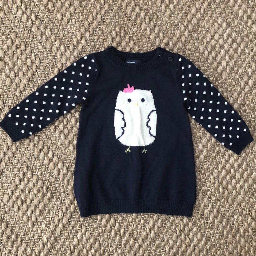 babyGAP owl sweater dress great condition!